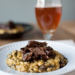 Pumpkin-Pumpkin Beer Risotto with Chocolate Coffee Stout Braised Short Rib