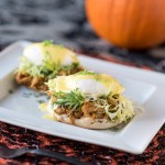 Pumpkin BBQ Pulled Pork Benedicts