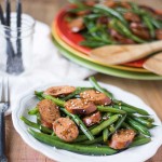 Beer Glazed Green Beans w/ Chicken Sausage