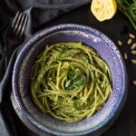 Vegan Carrot Top Pesto Spaghetti