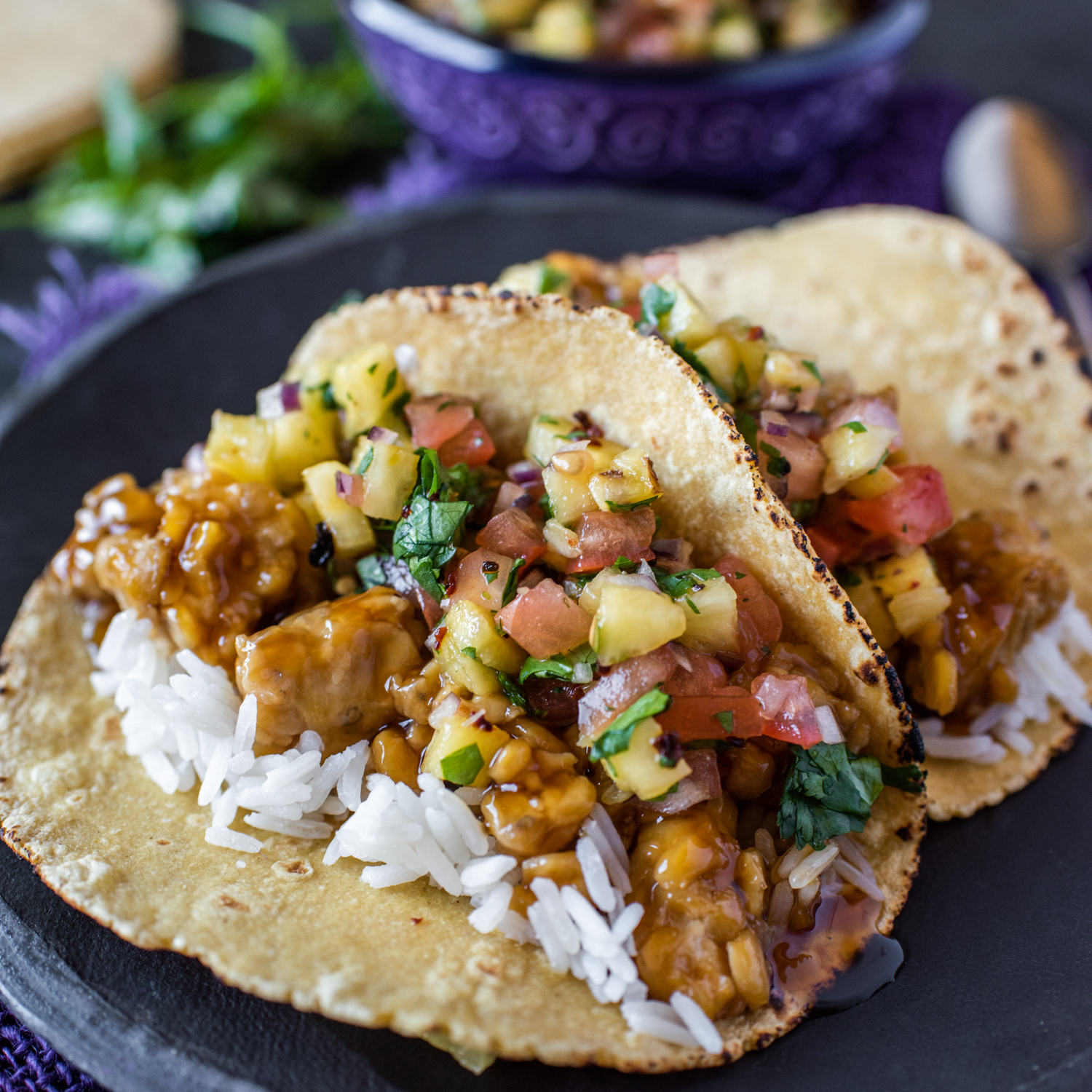 Teriyaki Tempeh Tacos Japanese/Mexi Fusion by The Devil Wears Parsley